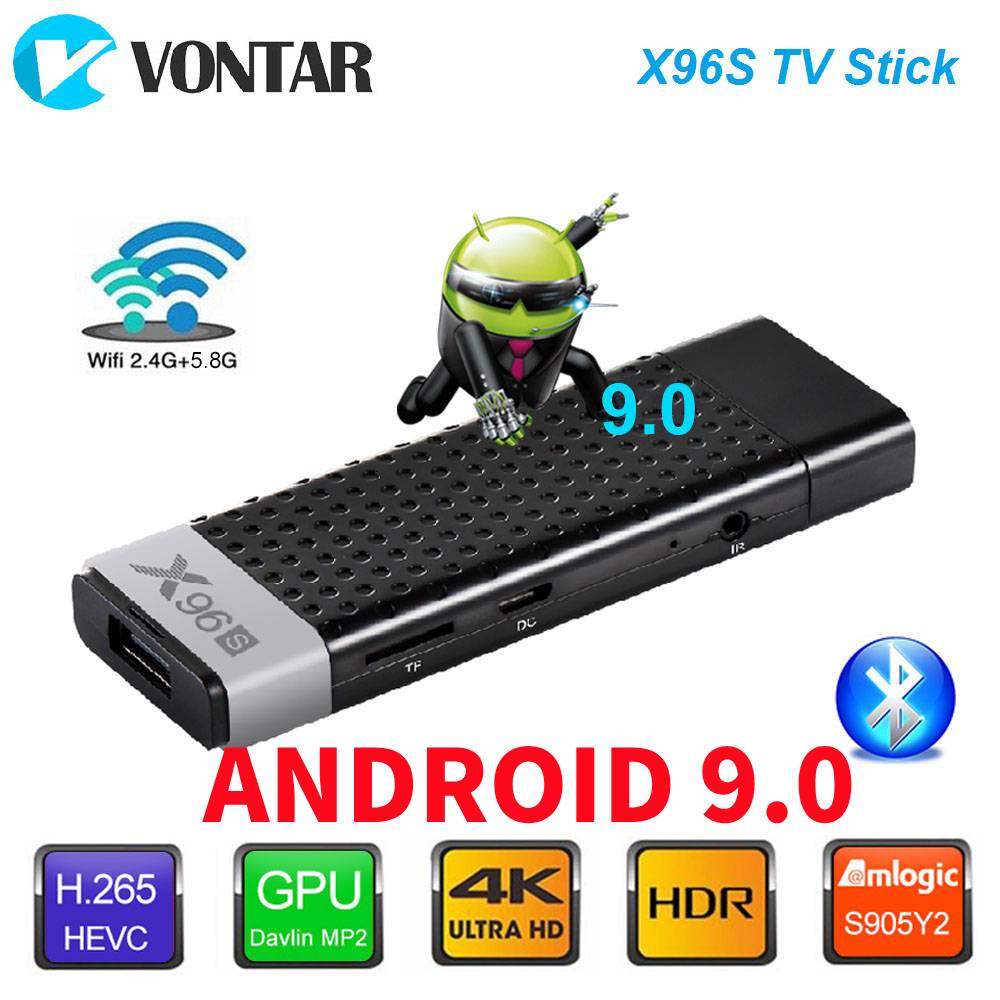 Smart 4K Android 9.0 TV Box X96S TV Stick Amlogic S905Y2 DDR4 4GB 32GB X96 Mini PC 5G WiFi Bluetooth 4.2 TV Dongle Media Player