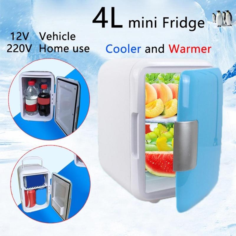 4L Mini Home & Car Dual-Use Quiet Refrigerators Travel Cooling and Heating