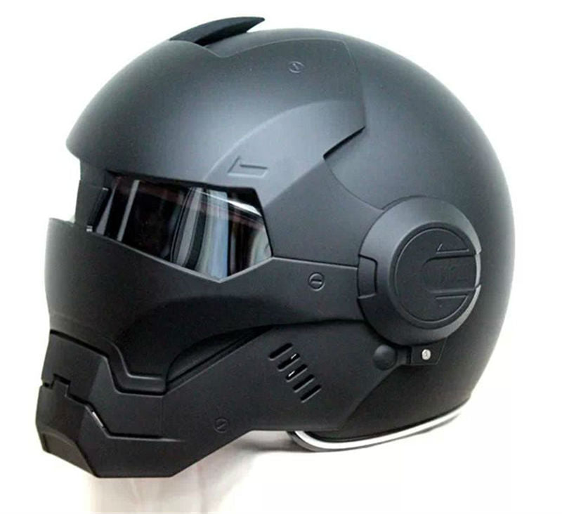 Top hot Black MASEI IRONMAN Iron Man helmet motorcycle helmet half helmet open face helmet casque motocross 610 SIZE:M L XL