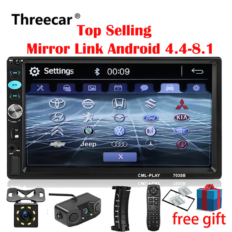 2 din Car Radio 7 inch Touch mirrorlink Android MP5 Player Bluetooth Rear View Camera