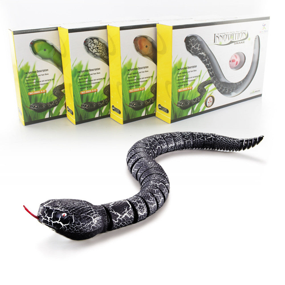 Fun Remote Control Snake Rattlesnake Animal Trick Terrifying Mischief Toy Black High Quality