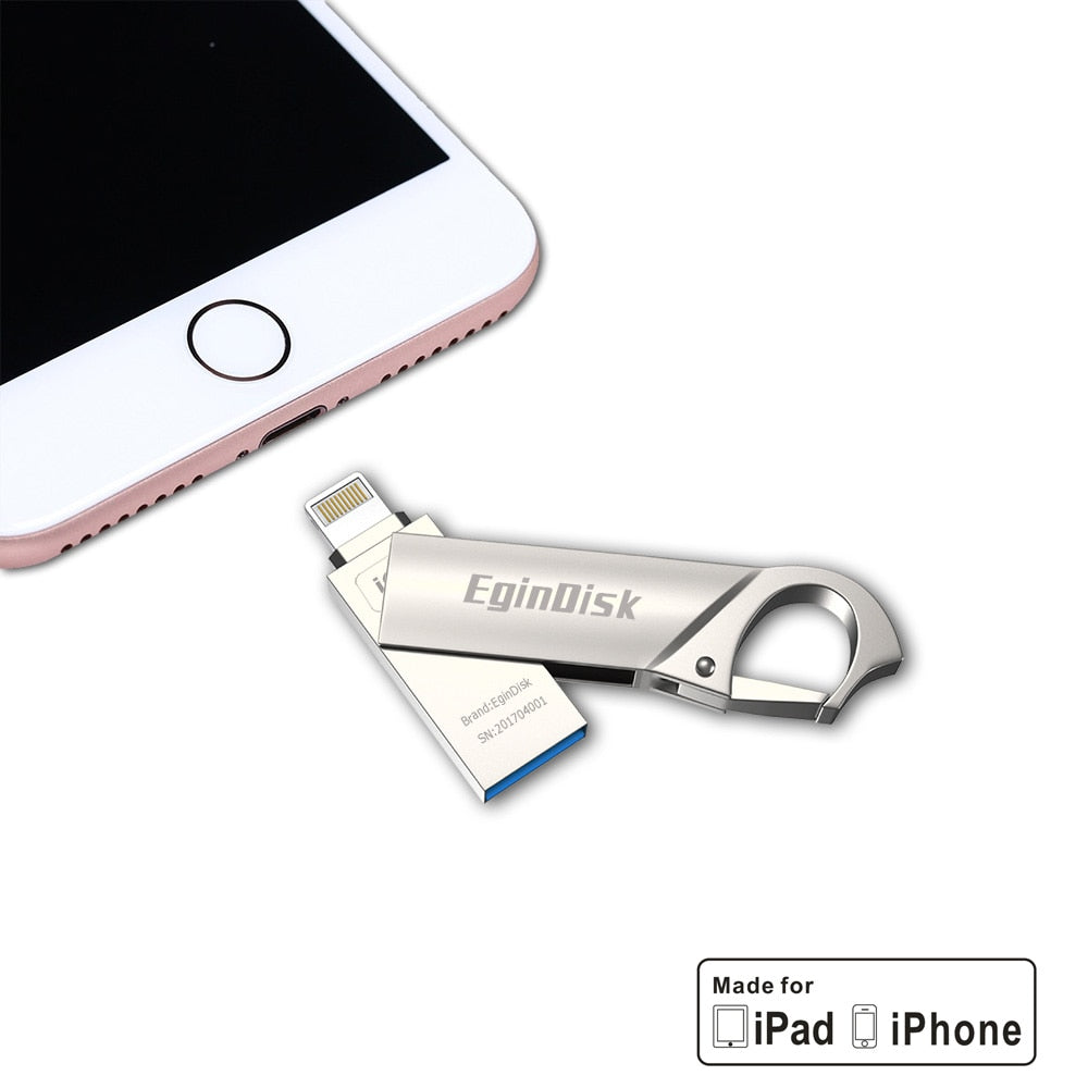 Usb Flash Drive For iPhone 5 5S 6 6S 6Plus 7 7S 7Plus 8 8Plus X iPad Pendrive 128GB 64GB 32GB Otg Android Phone Memory Stick